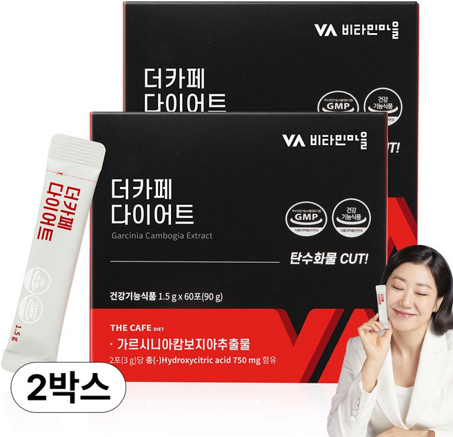 비타민마을 더카페 커피 가르시니아 다이어트보조제 60p, 90g, 2개