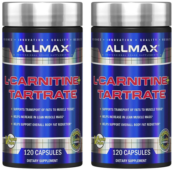 Allimax 左旋肉鹼&酒石酸鹽植物膠囊, 120顆, 2罐