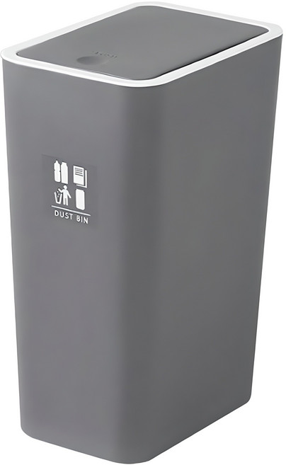 네이쳐리빙 원터치 인테리어 휴지통 9L, 그레이