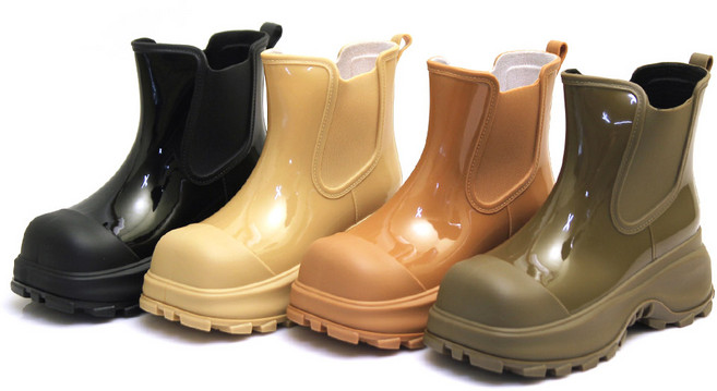 [트리샤]첼시 레인부츠 캐주얼 밴딩 숏장화 BK A45