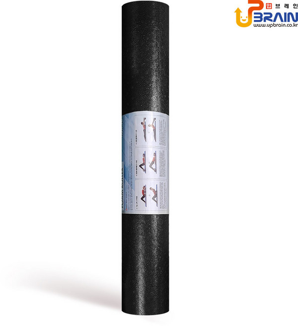 국산 업브레인 EPP 폼롤러 15x90cm 다양한 색상 요가 필라테스 스트레칭 종아리 마사지 하드 폼블러, 폼롤러 블랙, 1개