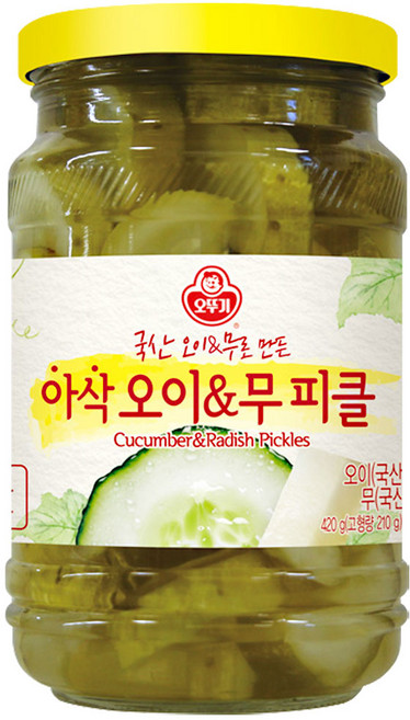 오뚜기 아삭 오이&무 피클, 420g, 2개