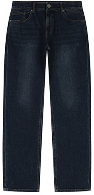 [잠뱅이] 남성 오비안밴드 캣워싱 루즈 테이퍼드 데님 팬츠 다크블루