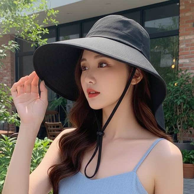 유또 여성 챙넓은 여름 자외선 차단 모자