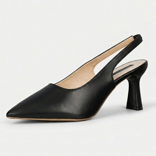 타니즈 이톤 하객신발 스틸레토 뾰족코 스퀘어 밴딩 여성 슬링백힐 (7cm)