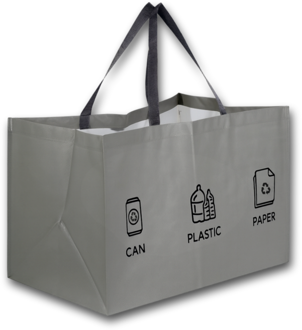 생활그린 올인원 일체형 3단 재활용 분리수거함, 그레이, 1개