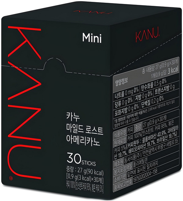 카누 마일드 로스트 아메리카노 원두커피믹스, 900mg, 30개입, 1개