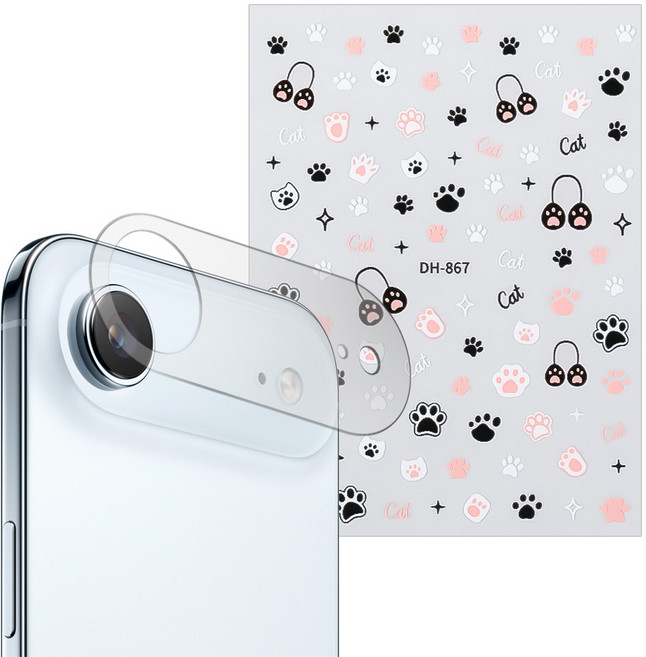 더조은셀러 AG 지문방지 저반사 무광 카메라 PET 필름 3매 스티커 폰꾸미기 DIY 폰꾸 카꾸 레시피 키트 아이폰17 에어 호환, 1세트