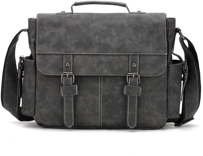 ANYOU 남자 PU가죽 서류가방 대용량 통근 사무가방