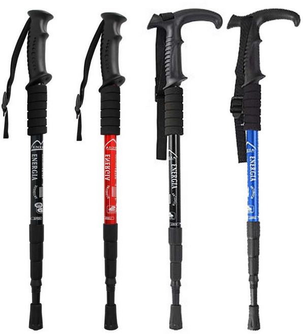 제이케이 두랄루민 4단 접이식 등산스틱 지팡이, 랜덤, 1세트