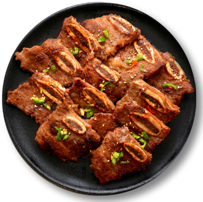 설화우 청귤+매실로 숙성한 12mm 눈꽃 마블링 프리미엄 설화 LA갈비, 2개, 500g