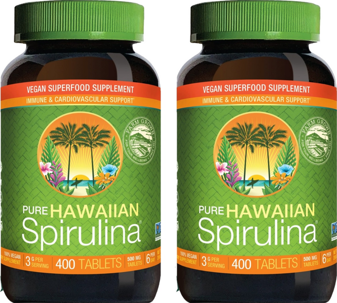 뉴트렉스하와이 퓨어 하와이안 스피루리나 퍼시피카 500mg 타블렛, 400정, 2개