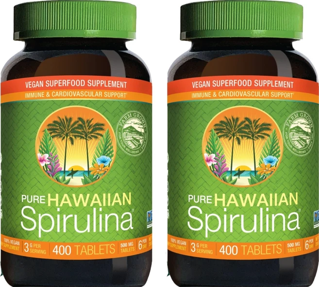 뉴트렉스하와이 퓨어 하와이안 스피루리나 퍼시피카 500mg 타블렛, 400정, 2개 - 쿠팡