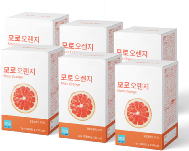 모로오렌지 모로 블러드 c3g 추출 분말 스틱 HACCP 식약청인증, 6세트, 60g