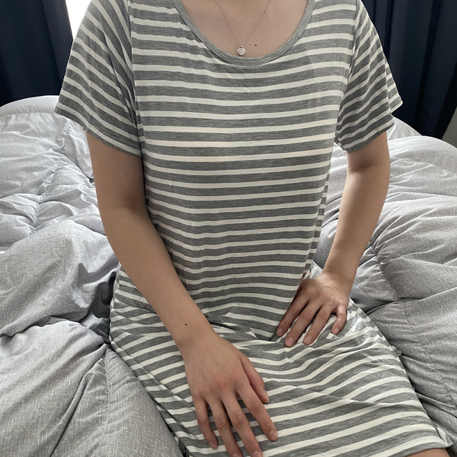 쿠리풀 스트라이프 브라캡 일체형 원피스