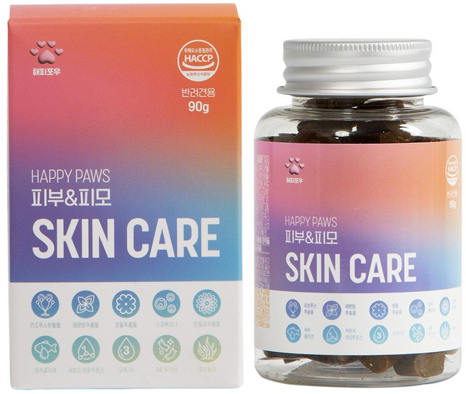 해피포우 강아지 피부 영양제, 90정, 피부/피모, 1개