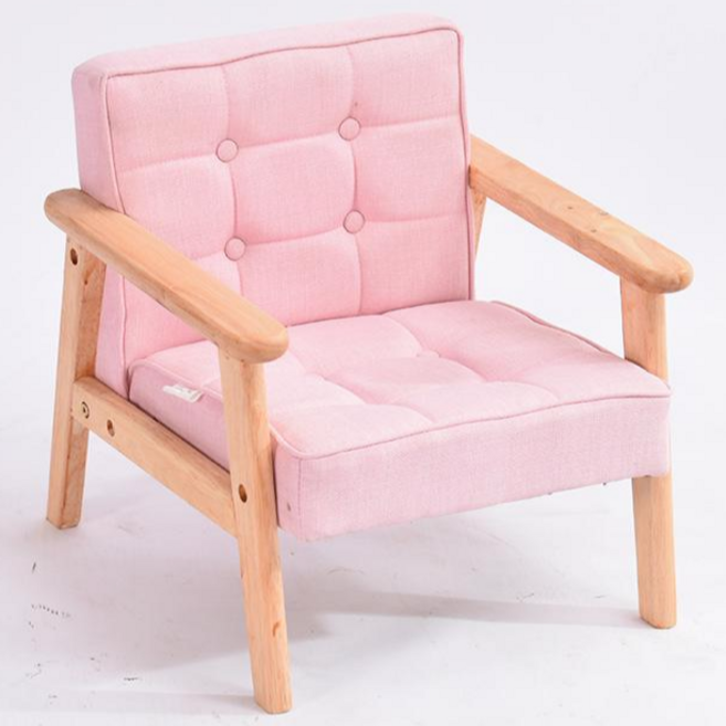 Mochae 유아소파 원목 어린이 쇼파 아기 소파 어린이의자 바른자세 유아 소파 프리미엄 쇼파 PU소파 소프트의자 1인/2인 소파 아기가구 아이 선물, 핑크