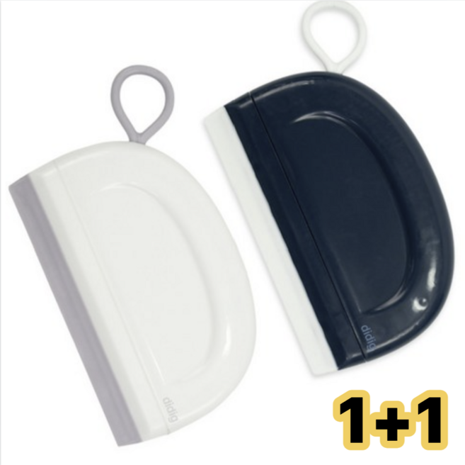 리브온 욕실 스퀴지 물기제거기 샤워부스 거울 청소도구 1+1, 화이트 블루, 1세트