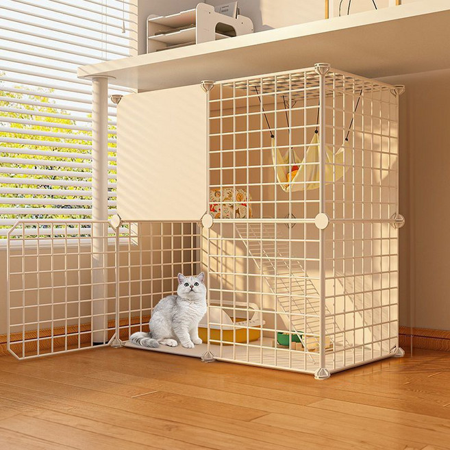 Tiger Pavilion 고양이용 초대형 케이지 2단, 밀크 화이트, 1개