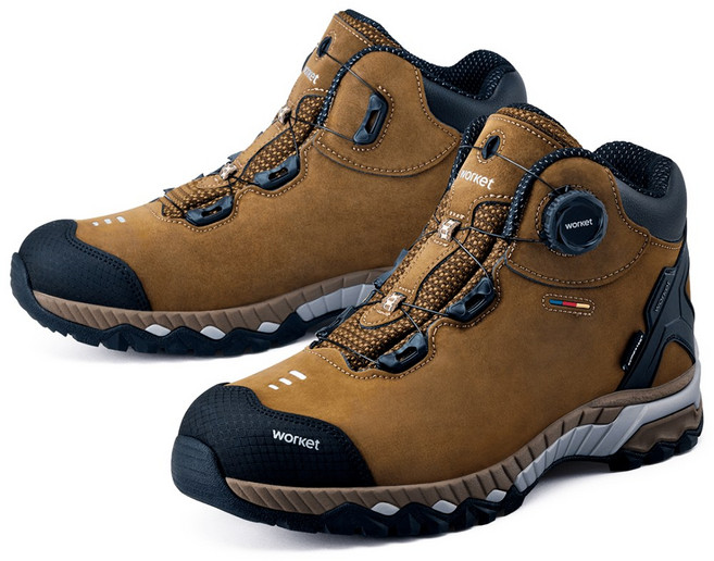 워킷 안전화 심파텍스 브라운 다이얼 방수 6인치 KCS인증 경량 통풍 작업화 기능성 가벼운 초경량 발편한