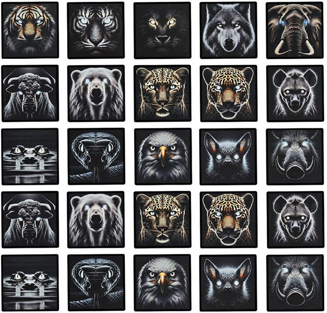 밀리터리 실사 동물 눈 야광 패치 와펜