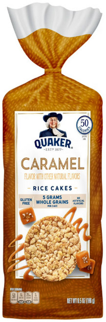 퀘이커 라이스 케이크 캐러멜 글루텐 프리 무지방 Caramel, 186g, 1개