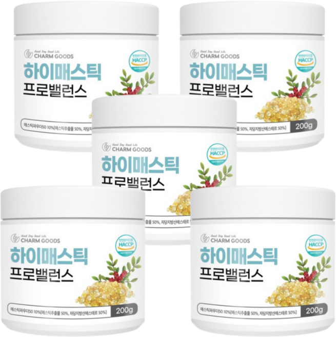 하이매스틱 프로밸런스 양배추 매스틱 분말 가루 유산균, 5개, 200g