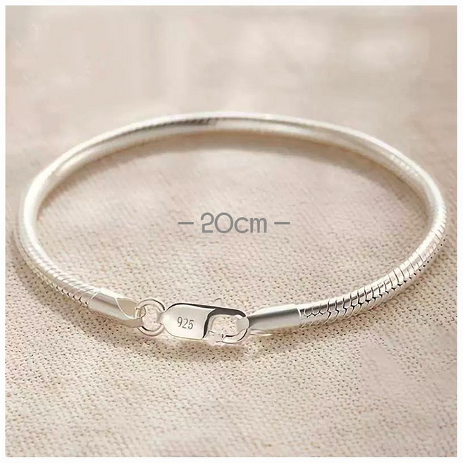 FANSYLI 커플팔찌 은도금 뱀줄 팔찌 패션 레이어드 체인팔찌 써지컬팔찌 선물 0911JLL441