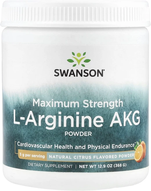 Swanson 최대 강도 l-아르기닌 AKG 분말 내추럴 시트러스 5g 368g(12.9oz), 368g, 1개 - 쿠팡