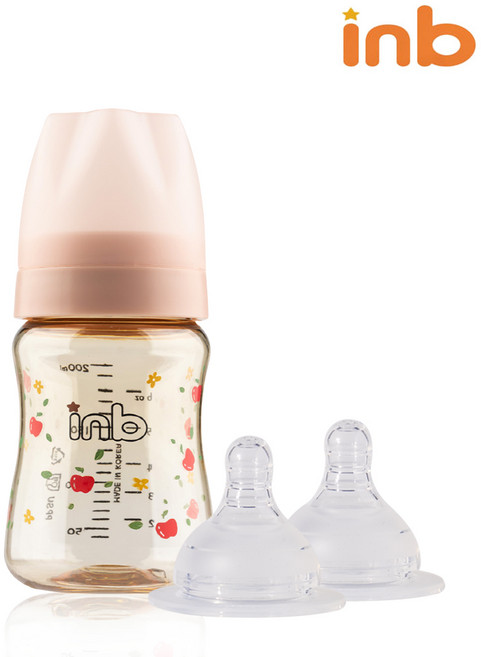 아이앤비 애플 ppsu 젖병 + 젖꼭지 세트, 노꼭지 200ml 애플핑크, 빠른 2p, 1개