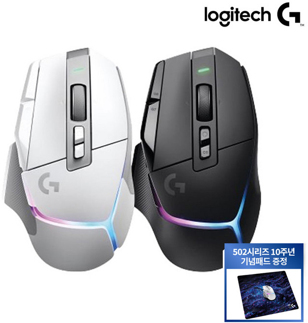 로지텍코리아 정품 G502 X PLUS 컴퓨터 게임용 무선 게이밍 마우스 RGB 조명, 화이트(흰색)