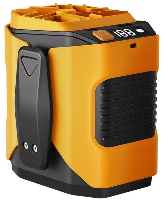 [옷 안으로 바람 선풍기 직빵] 냉각 쿨러 충전식 캠핑 휴대용 허리 밸트 무선 미니 걸이, B. 용 오렌지 100x90x80mm, 기본