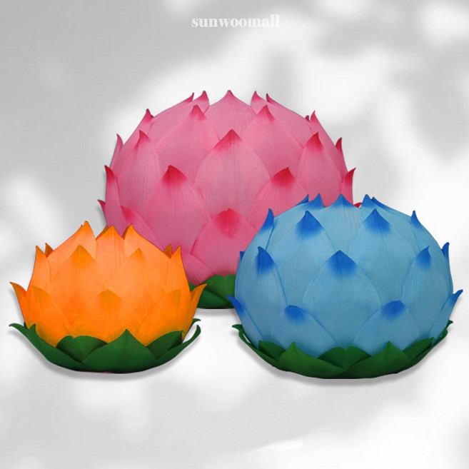 선우몰 만개연화등 6호 8호 10.5호 _ 연등 인등 불교용품 부처님오신날, 1개, 주황 8호