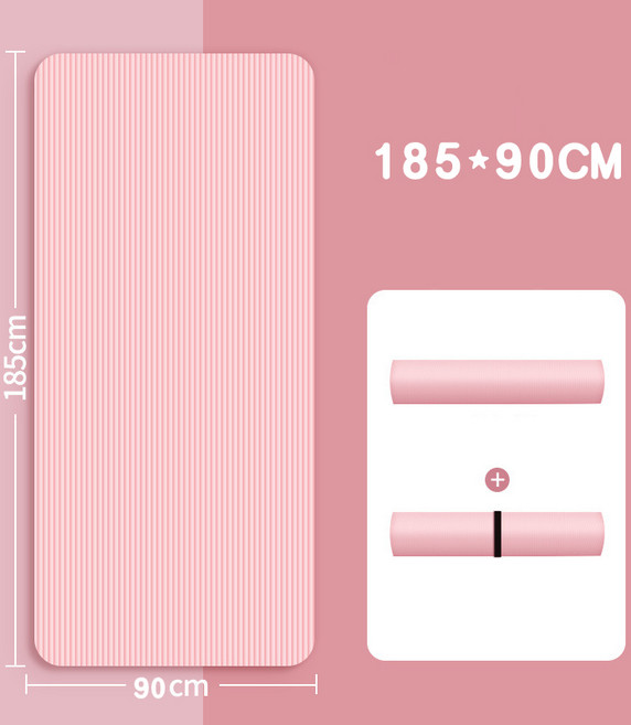 MBH 요가매트 두꺼운 NBR 필라테스 스트레칭 운동매트 15mm 미끄럼 방지 스포츠 매트 YHY, 1개, 핑크