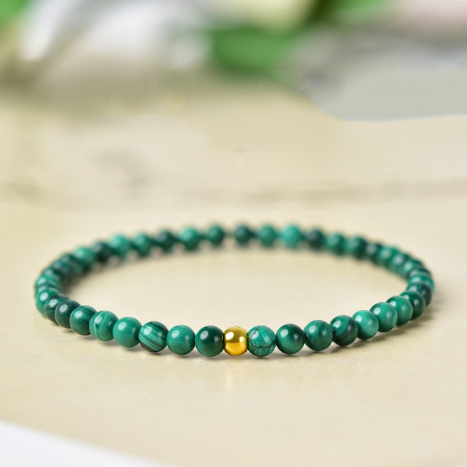 말라카이트 팔찌 천연 원석 비즈 골드 포인트 by 리마린