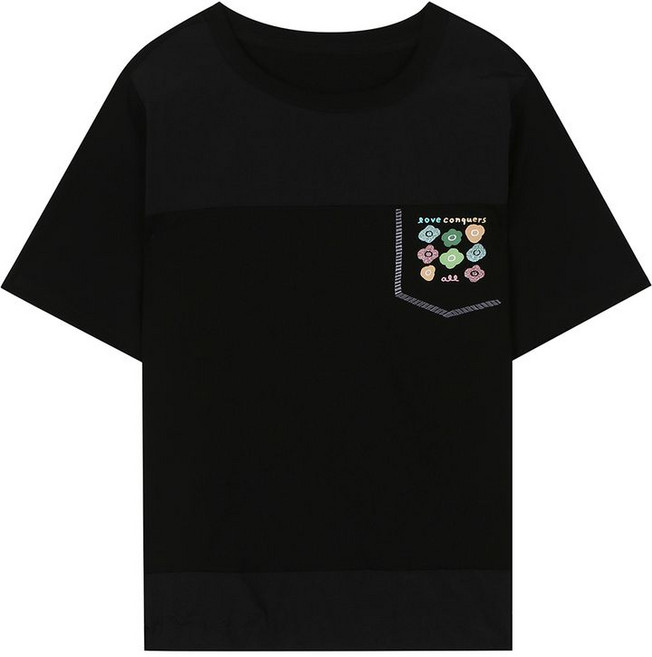 Love Conquers 플로킹 스트링 티셔츠 (BIIBE9813)