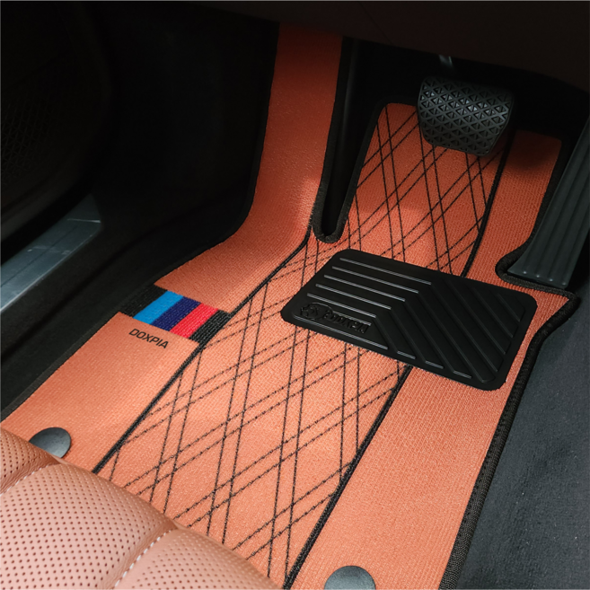 독스피아 BMW 시트색상 카매트 자동차 코일매트 5시리즈 X5 X6 X7 1열+2열+트렁크(5인승), 보르도레드, 패턴01