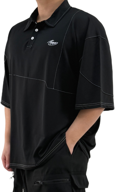 [2XL-6XL/아이스냉감] 블루제이 빅사이즈 링클프리 스티치 반팔 카라티