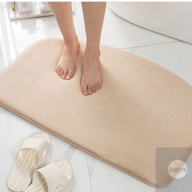 리우미 빨아쓰는 욕실 메모리폼 발매트 60x40cm 화장실, 그레이