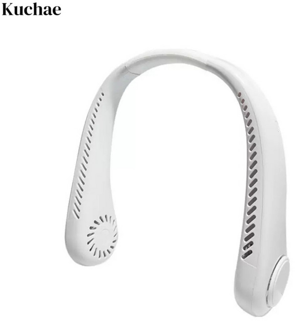 Kuchae 넥쿨러 급속냉각 휴대용 목 선풍기, 화이트, AY-001