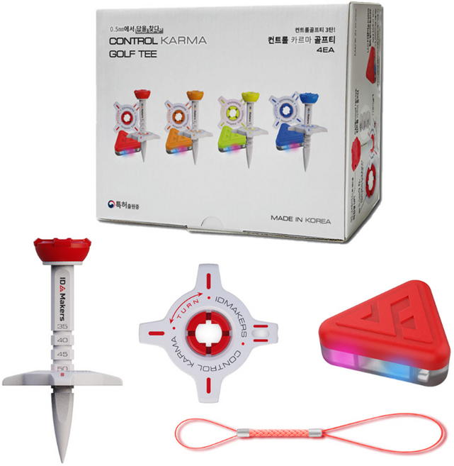 LED골프티 분실방지 높이조절 컨트롤 카르마 골프티꽂이 4P세트, 1세트