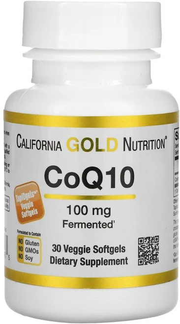 CGN 캘리포니아골드뉴트리션 coQ10 USP 100mg 30 베지 소프트젤 코엔자임큐텐 코큐텐 큐텐 고약사 약들약, 30정, 1개 - 쿠팡
