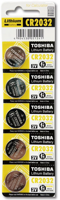 TOSHIBA 東芝 CR2032 鈕扣型鋰電池, 1個, 5入, 5個裝