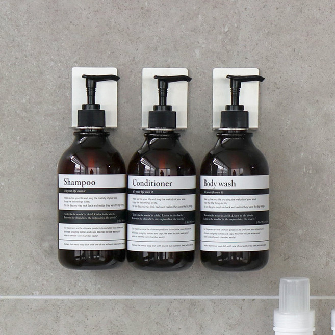 무타공 공중부양 욕실 디스펜서 홀더 스텐 304 스텐 샴푸걸이, 무타공 공중부양 홀더(스텐) B형 33mm, 1개, 실버