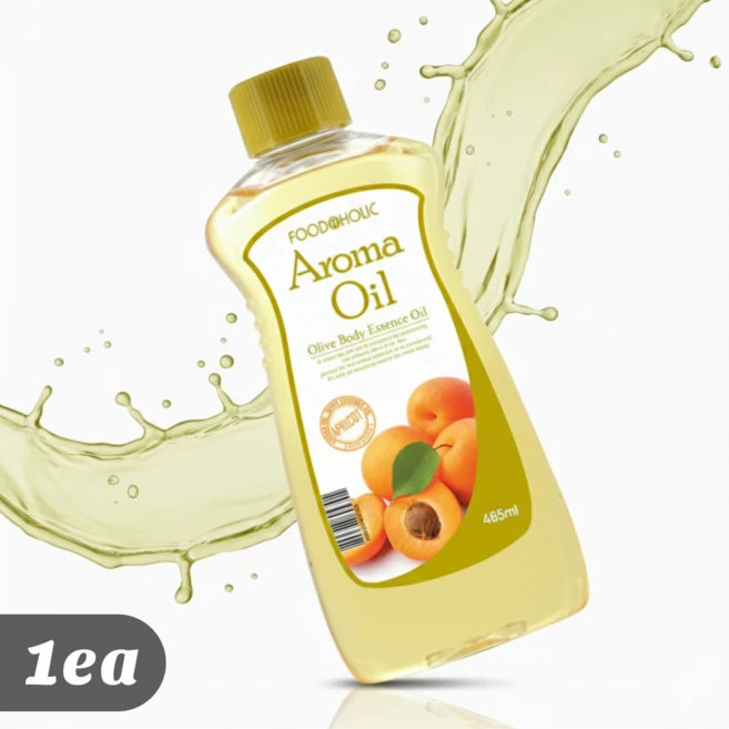 [정품] 푸드어홀릭 아로마 오일 BODY OIL 살구향 APRICOT (리치 마사지 / 보습 / 에센스 오일), 465ml, 1개 - 쿠팡