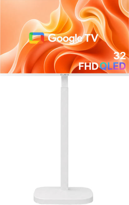 무빙큐빅스 스마트 32인치 FHD QLED 삼탠바이미 X PRO 셋트 이동식 tv 거치대 스탠바이미 삼텐바이미 중소바이미, 고객직접설치, 이동형 스탠드, 81cm(32인치)