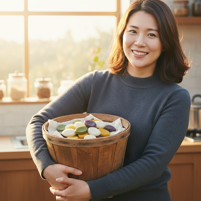 거문도 해풍쑥 4색 떡국떡 국내산 우리쌀 쫄깃한 설날 명절 음식, 3개, 1kg