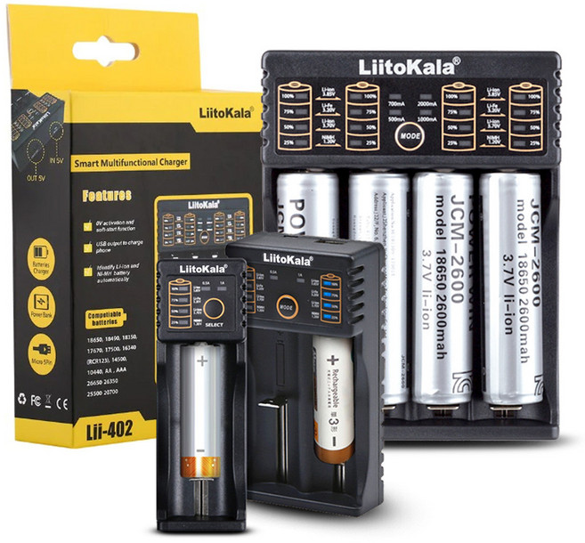 리토카라 스마트 만능 배터리 2구 충전기 Lii-202, 1개
