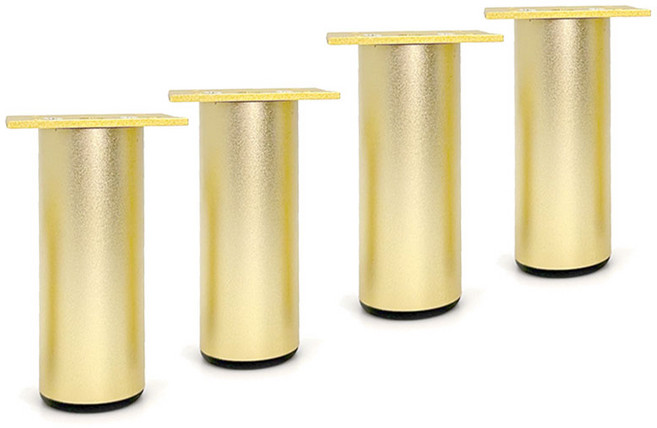 아이베란다 알루미늄 소파다리 싱크대 가구다리 높이조절 발통, 4개, 골드 100mm OC