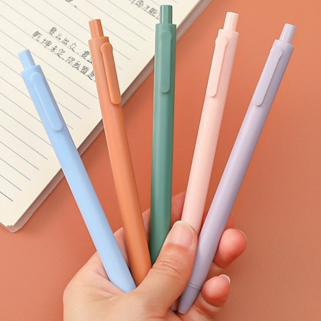 DH 파스텔 중성펜 0.5, 1세트, 핑크+블루+퍼플+그린+브라운